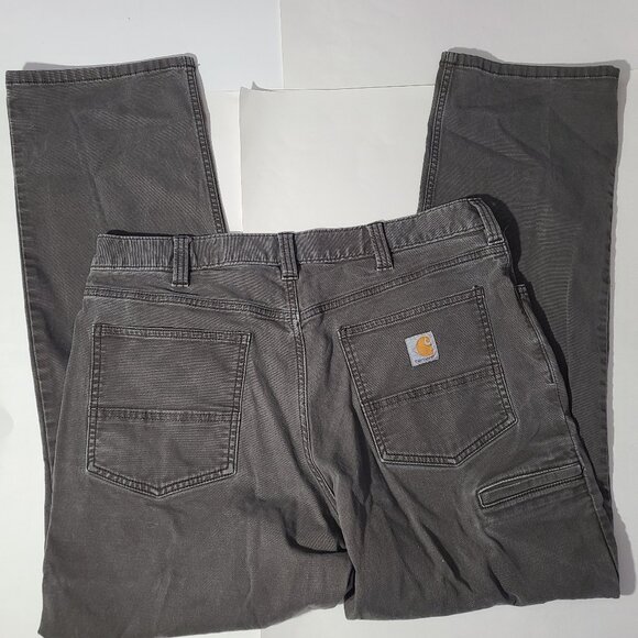 Carhartt Relaxed Fit Men's Gray Canvas Pants Size 36 x 30 - Picture 2 of 6